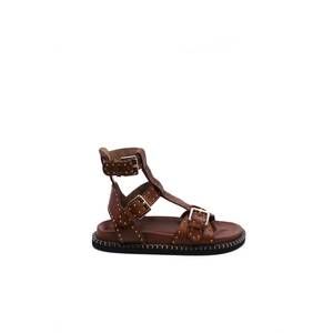 FREE PEOPLE; women's nova gladiator sandals in color "luggage"
